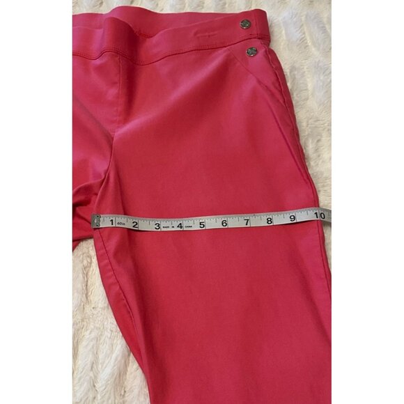 Women's Rafaella Comfort Pink Mid-Rise Capri Pants Viscose Nylon Blend Size 14 - Picture 10 of 15